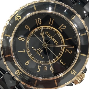 シャネル CHANEL J12 キャリバー12.1 H9541 ブラック/ゴールド ブラックセラミック　イエローゴールド 腕時計 メンズ 中古