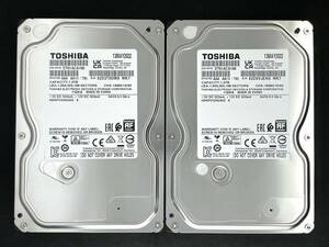 【送料無料】2個セット ★ 1TB ★ 東芝 / DT01ACA100 【使用時間：1209ｈ＆1209ｈ】2022年製　良品　3.5インチ 内蔵HDD　SATA　TOSHIBA