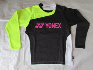 メンズ Sサイズ YONEX 長袖 Tシャツ USED スレ有り 起毛裏地 ロンT ジャケット ブラック系 サイズ 162～168cm テニス バドミントン