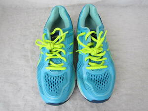 asics LADY GEL-KAYANO 22-wide（アシックス レディ ゲルカヤノ 22 ワイド）（TJG738）　水色/蛍光黄　23㎝　ok2404C