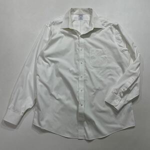 64 Brooks Brothers ブルックスブラザーズ 長袖 ワイシャツ REGENT ノンアイロン ビジネス オフィス コットン ホワイト 白 メンズ 40223V