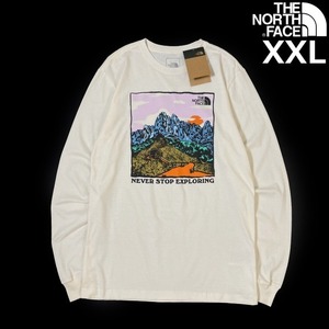 1円～!売切!【正規新品】THE NORTH FACE◆L/S GRAPHIC INJECTION TEE 長袖 Tシャツ ロンT US限定 グラフィック 上質(XXL)白 180902-5