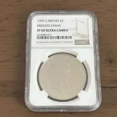 1999年　ダイアナ　追悼白銅貨　NGC準最高鑑定　イギリス　アンティークコイン