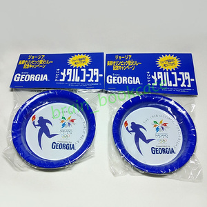 Enjoy GEORGIA／ジョージア 長野オリンピック 聖火リレー記念キャンペーン-メタルコースター2枚セット- ／管SNM