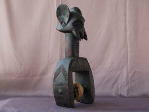 ART AFRICAIN No2 Heddle pulley Ivory coast Gouro Wood h20cm