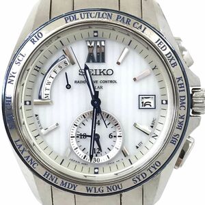 SEIKO セイコー BRIGHTZ ブライツ 腕時計 SAGA143 8B54-0AW0 ソーラー電波 アナログ ラウンド ホワイト シルバー 10気圧防水 おしゃれ