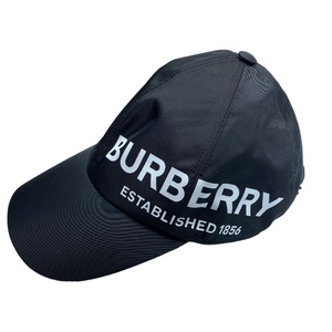BURBERRY バーバリー 8015894 帽子 キャップ ベースボールキャップ 小物 アクセサリー ロゴ ナイロン ブラック [サイズ S]