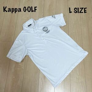 Kappa GOLF ITALIA カッパゴルフ　ゴルフウェア　半袖　ボタンダウンシャツ　ホワイト 白　メンズ　Lサイズ　吸水速乾 ゴルフシャツ