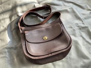 1円 美品★希少 9980 COACH コーチ ショルダーバッグ レザー ブラウン オールドコーチ グラブタンレザー ヴィンテージ 斜め掛け 本革 鞄