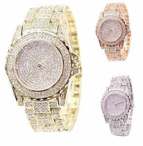 CHQ1558#プラチナptp ダイヤモンドcz 腕時計ブレスレット バングル ウォッチ 94g 男女兼用 上質 質感 高級感 高品質