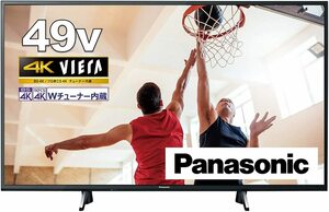パナソニック 49V型 4K液晶テレビ TH-49GX755 4Kダブルチューナー内蔵/無線接続/ブラウザ/youtube/Amazon/画面分割/netflix/hulu 引取可能