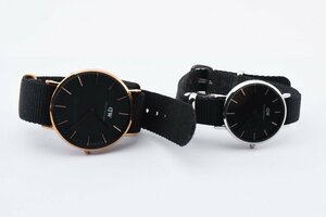 ダニエルウェリントン ペアウォッチ ラウンド ブラックフェイス クォーツ メンズ レディース 腕時計 DanielWellington