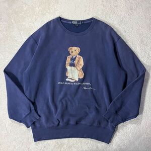 ●90s Polo by Ralph Lauren ラルフローレン 【ポロベア】POLO BEAR クルーネックスウェット/sizeL/ヴィンテージ/アメカジ