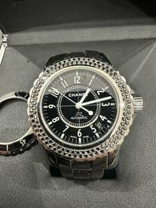 ブラックダイヤ　CHANEL J12 38ミリ　メンズ腕時計　ブラックダイヤベゼル　H0684 正規品
