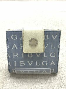 BVLGARI◆2つ折り財布/キャンバス/BLU/レディース