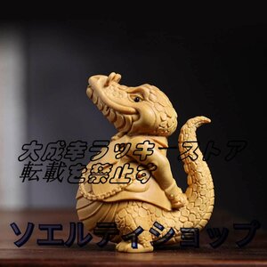 爆売り！ミニチュア 木彫り ワニ 置物 7cm 高級天然ツゲ木彫り フィギュア コレクション 生き生き 本物そっくり 置物 オブジェ