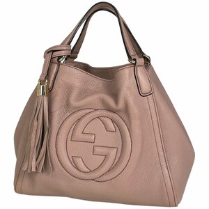 グッチ GUCCI ソーホー ハンドバッグ 2WAY ショルダーバッグ タッセル フリンジ ハンドバッグ レザー ピンク 336751 レディース 【中古】