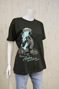 ★ハワイアン アパレル★フラ／フラダンス／ゆったり Mサイズ Tシャツ＜マイティスー 横顔／ブラック／黒＞