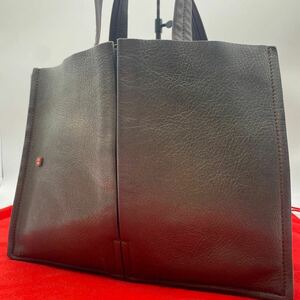 1円【美品】BALLY バリー トートバッグ ビジネスバッグ ハンド メンズ B5収納可能 Bロゴ レザー 本革 ダブルポケット 仕事 通勤 カバン 鞄