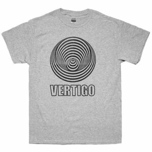 [Lサイズ]Vertigo（ヴァーティゴ）Records レーベル Swirl 渦巻き うずまき ロゴ ロックTシャツ グレー