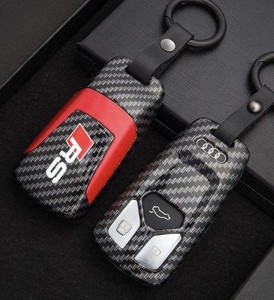 Audi アウディ　ＲＳ　カーボン赤　スマートキーケース カバーストラップ付きＡ1