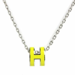 （新品・未使用品）エルメス HERMES ポップアッシュ ミニ ポップ H ペンダント ネックレス ジョーヌミモザ イエロー 黄 シルバー金具 箱付