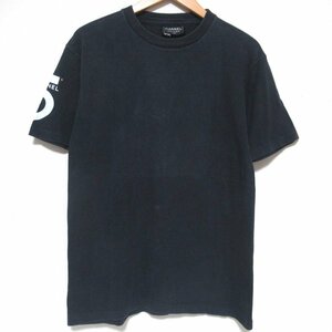 良品 CHANEL シャネル ヴィンテージ 希少モデル No.5 プリント クルーネック 半袖 Tシャツ カットソー ネイビー