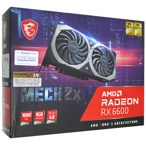 【中古】MSI製グラボ Radeon RX 6600 MECH 2X 8G PCIExp 8GB 元箱あり [管理:1050018890]