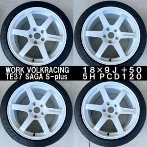 WORK VOLKRACING TE37 SAGA S-plus 18 9J +50 5H PCD120 245/40R18 DIREZZA ZIII FK8 FL5 ワーク ボルクレーシング ヴォルクレーシング