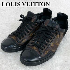 美品 LOUIS VUITTON ルイヴィトン スニーカー メンズ モノグラム レザー メンズ 型番:MS1101 ブラウン ブラック サイズ 6 25cm