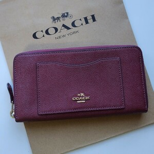 【新品】COACH　コーチ　長財布　ラウンドジップ 　ネイビー