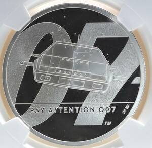 【準最高鑑定】2020年 イギリス ジェームズ ボンド【PF69 ULTRA CAMEO】2ポンド 銀貨 Pay Attention 007 スパイ ウェットネリー コイン NGC