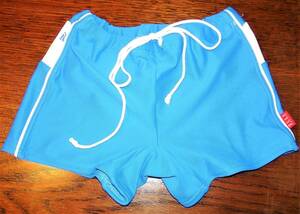 （キッズ・男の子・スイミング）水泳パンツ ELLE 130 青色 ウエスト部に白の別布あり