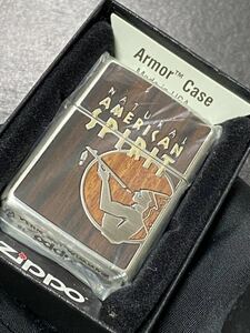 zippo アメリカンスピリット アーマー 木象嵌 限定品 銀燻 特殊加工 希少モデル 2018年製 ② NATURAL AMERICAN SPIRIT ケース 保証書付