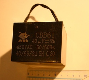 ( CBB61 40uF 450V AC 50/60Hz ) キャパシター　モーター始動　フィルムコンデンサー 　fan capacitor