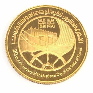 K22　クウェート国　20周年記念　100ディナール金貨　総重量15.9g【CEAG7072】