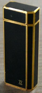 カルティエ Cartier ペンタゴン 五角形 ローラー ガスライター ラッカー ブラック ゴールド 喫煙具 たばこグッズ