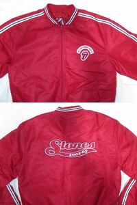 THE ROLLING STONES ローリングストーンズ 2002 2003 オフィシャル ツアー スタジャン 実寸 XL レッド ブルゾン ジャンパー