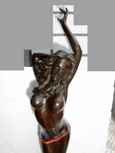 大型ブロンズ像　妖艶な婦人　Aldo Vitaleh　51ｃｍ　彩色インテリア　彫刻　銅像