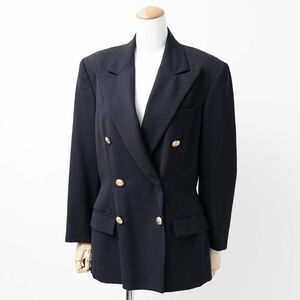 TH3631▲ラルフローレン/RALPH LAUREN ウール テーラードジャケット ダブルジャケット/紺ブレザー 紺ブレ 金ボタン ネイビー系 サイズ9号