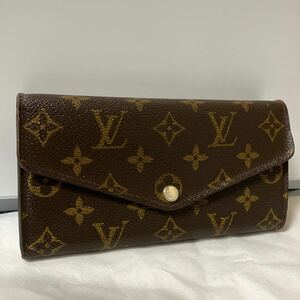 【美品】LOUIS VUITTON ルイヴィトン 長財布 折り財布 モノグラム ポルトフォイユ サラ フューシャ レザー シリアルあり