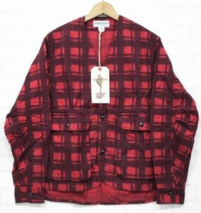 4T4693■未使用品 ササフラス ガーデニアハンタージャケット プリントフランネル SASSAFRAS GARDENIA HUNTER JACKET PRINT FLANNEL