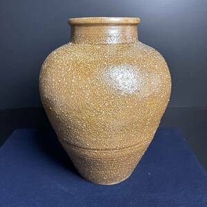 [KJ575] 信楽焼 壺 茶壺 飾り壺 水瓶 花瓶 花入 高さ約39.5cm 茶道具 茶席 置物 骨董品 古美術