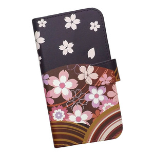 Galaxy S22 Ultra SC-52C/SCG14　スマホケース 手帳型 プリントケース 花 和柄 桜 扇子 花柄