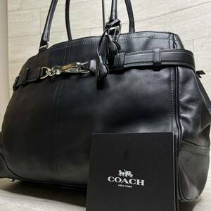 1円〜【入手困難品】10万円 コーチ COACH トートバッグ ビジネスバッグ ブリーフケース A4 2way レザー メンズ レディース ブラック黒