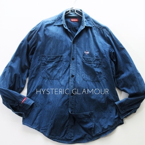 【HYSTERIC GLAMOUR ヒステリックグラマー】90年代 旧タグ インディゴシャツ 大きいサイズ!!