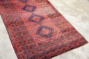 ヴィンテージ バルーチ族 アフガンラグ カーペット 192cm × 112cm アフガニスタン セミオールド トライバルラグ 手織り絨毯
