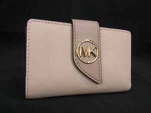 1円 ■美品■ MICHAEL KORS マイケルコース レザー 二つ折り 財布 ウォレット 札入れ 小銭入れ レディース ピンク系 AX4449