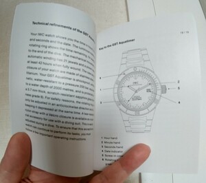  IWC GST AQUATIMER Automatic 2000 Instruction Booklet Ref.3536 after Richmond Group Germany English French Spanish