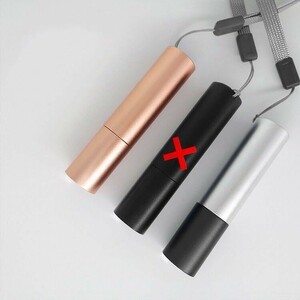 速達 2個セット（色:グレー、ピンク） USB充電式 バッテリー内蔵 防水ポータブルLED式 懐中電灯 ミニライトポータブルライト